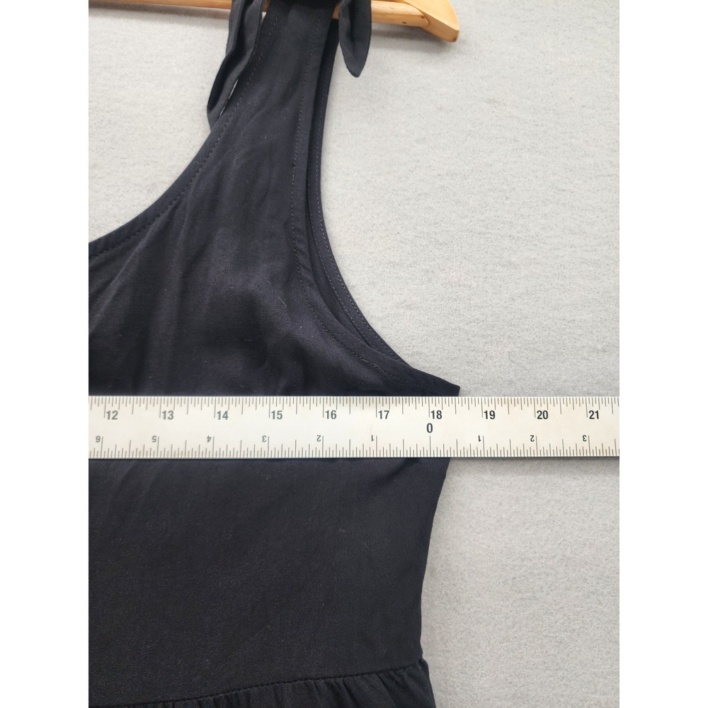 Forever‎ 21 Black Tie Shoulder Babydoll Mini Dress Womens Medium NWT Summer Boho - Picture 10 of 10